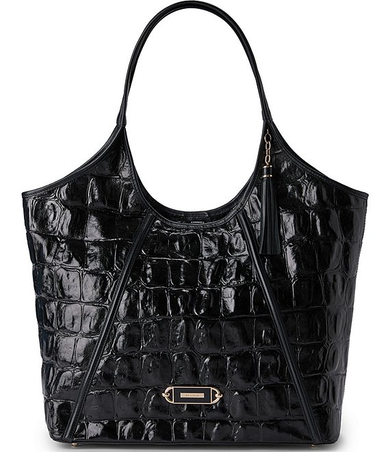 BRAHMIN Iona Black Castle View Oversized Tote Bag, Black - Image 1