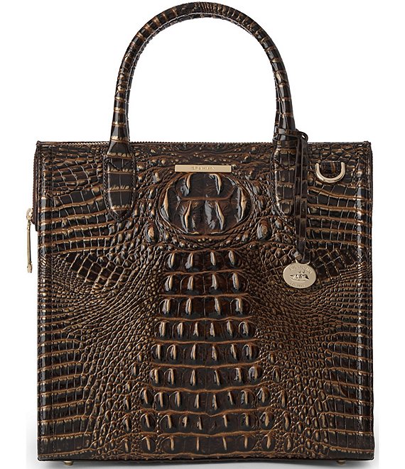 BRAHMIN Melbourne Collection Caroline Satchel Bag, Chocolate - Image 1