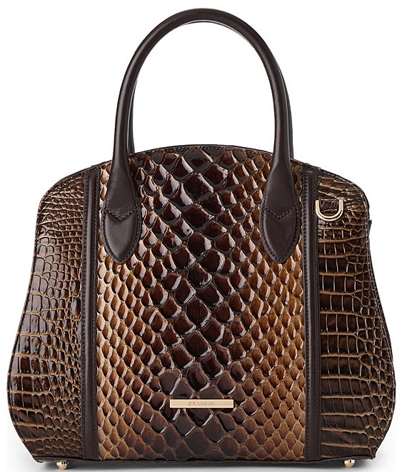BRAHMIN Melbourne Collection Toffee Rosetta Satchel Bag, Toffee - Image 1