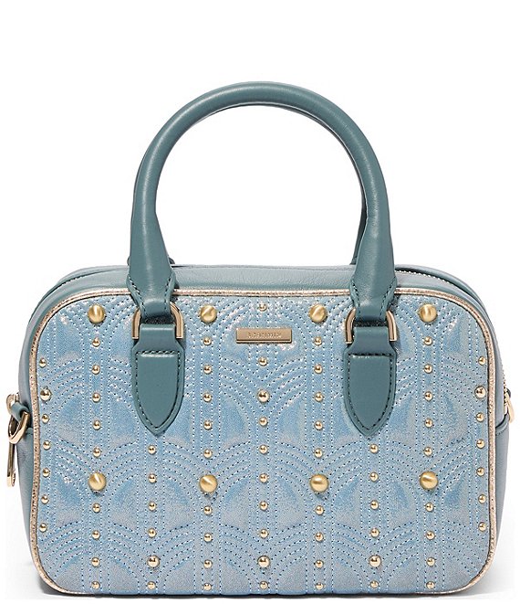 BRAHMIN Premier Collection Mara Studded Mini Satchel Bag, Moonlit Blue Piazza - Image 1
