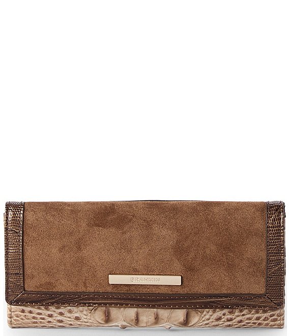 BRAHMIN Taupe Ensemble Cordelia Suede & Leather Wallet, Taupe - Image 1