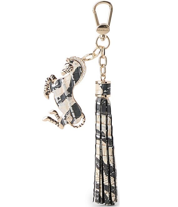 BRAHMIN Zebra Everlasting Encore Tassel Bag Charm, Everlasting - Image 1