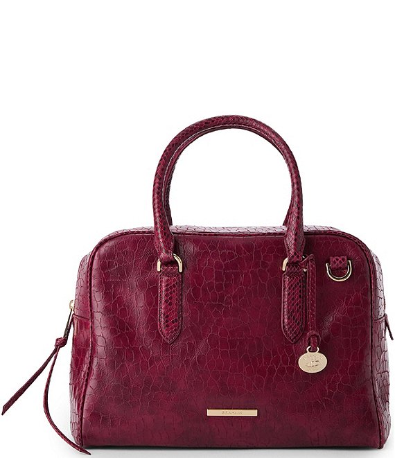 BRAHMIN Zostera Collection Marissa Satchel Bag, Cherry Lacquer - Image 1