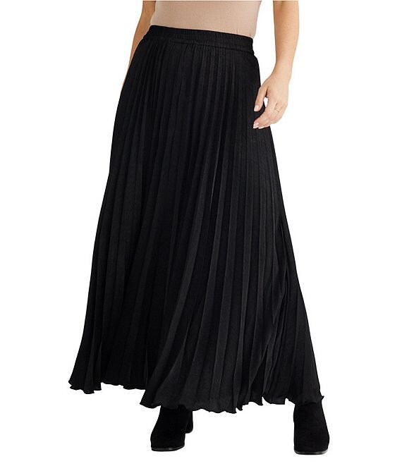 Brave + True Alias Pleated Maxi Skirt, Black - Image 1