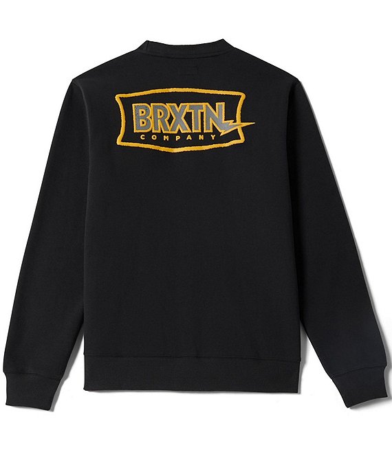 Brixton Long Sleeve Lightning Graphic Fleece Sweatshirt, Black - Image 1