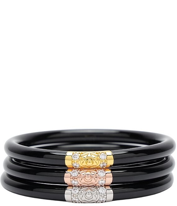 BuDhaGirl Three Kings All Weather Bangles® Bracelet Set, Black - Image 1