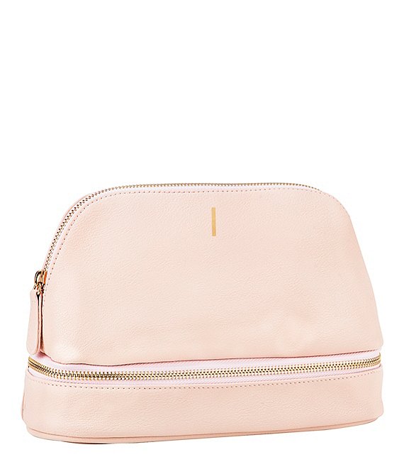 Cathy's Concepts Embossed Blush Pink Vegan Leather Travel Case