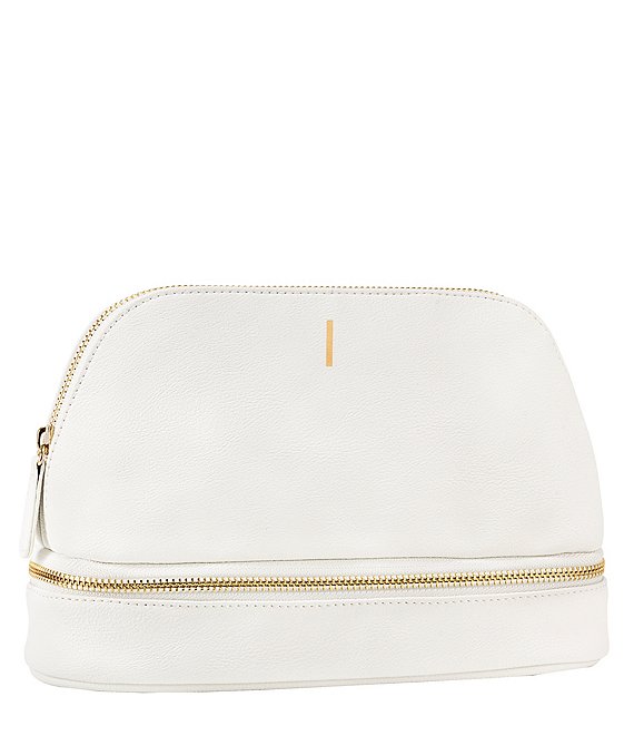 Cathy's Concepts Embossed White Vegan Leather Travel Case