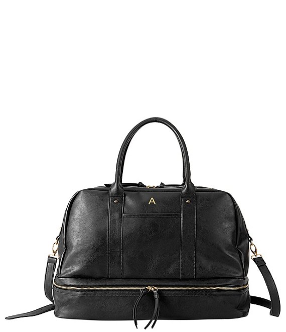 Cathy's Concepts Personalized Black Vegan Leather Transport Duffel Bag