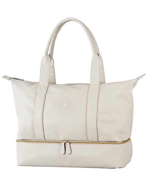 Cathy's Concepts Personalized Pebble Grey Vegan Leather Transport Weekender
