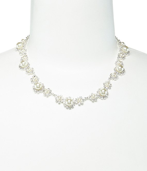 Cezanne Daisy Faux-Pearl & Rhinestone Necklace