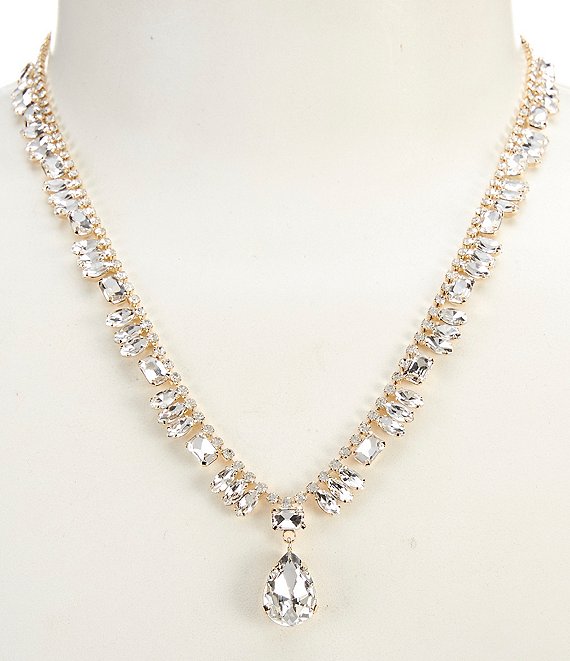 Cezanne Fringe Teardrop Statement Necklace