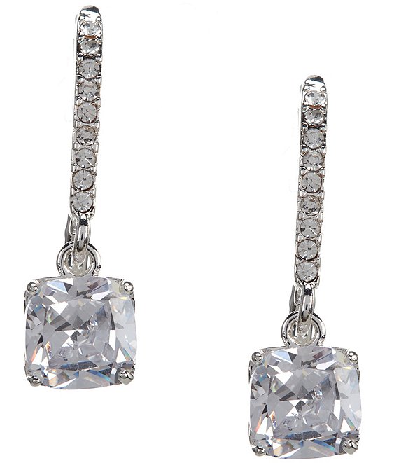 Cezanne Pave Cushion CZ Crystal Drop Earrings