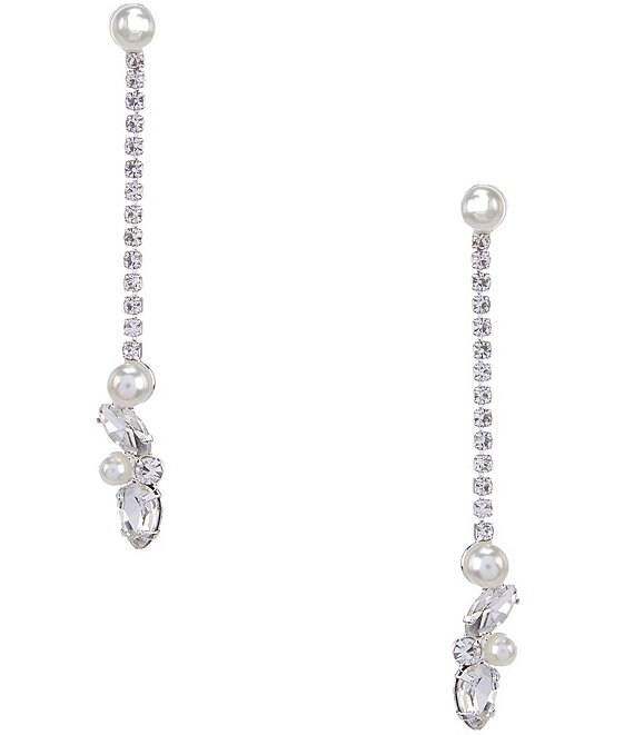 Cezanne Pearl Trim Linear Earrings