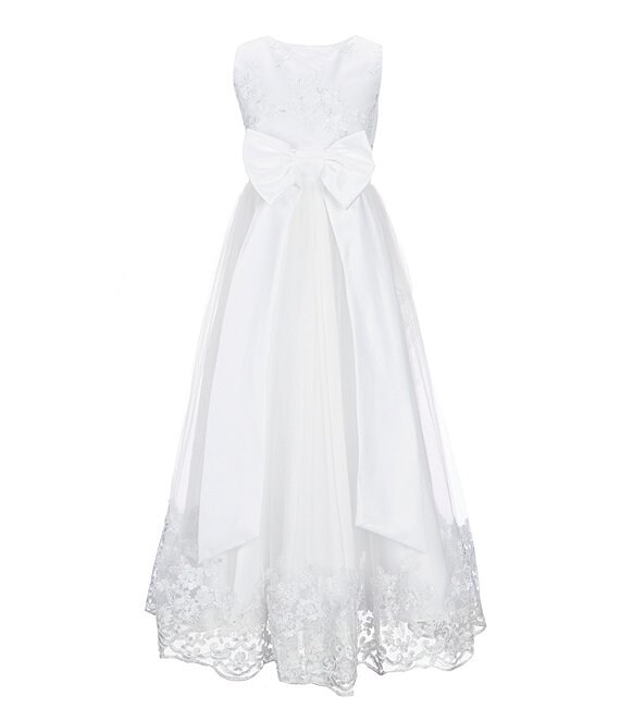 Chantilly Place Big Girls 7-16 Embroidered/Tulle Fit-And-Flare Dress