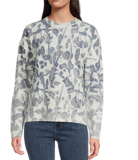 Charlie B. Reversible Printed Round Neck Long Sleeve Top, Smuged - Image 1