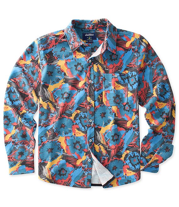 Chubbies Allover Print Long Sleeve Tossed Baquet Shirt