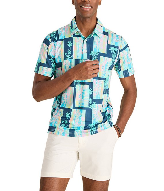 Chubbies Hip To Be Square Short-Sleeve Polo Shirt, Navy - Image 1