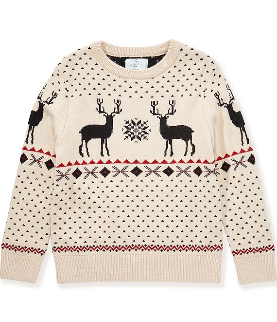 Class Club Little Boys Deer Intarsia Pullover