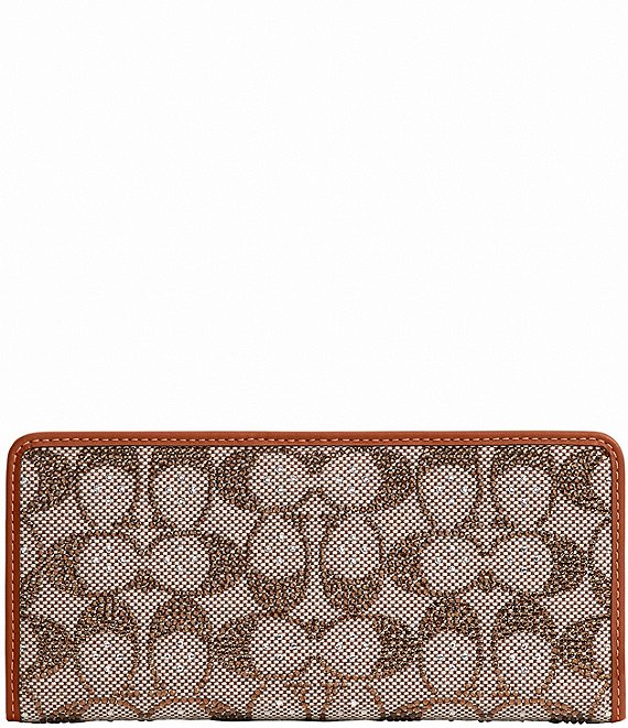 COACH Crystal Signature Jacquard Essential Slim Wallet, Burnished Amber - Image 1