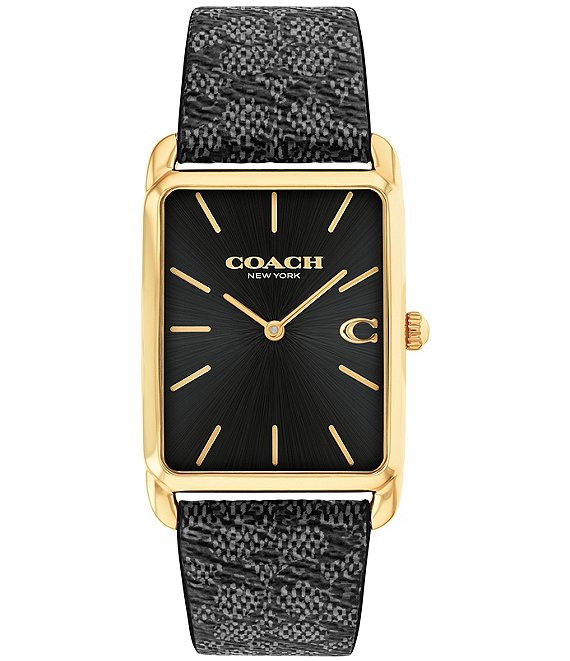 COACH Men's Elliot Quartz Analog Strap Watch, Black - Image 1