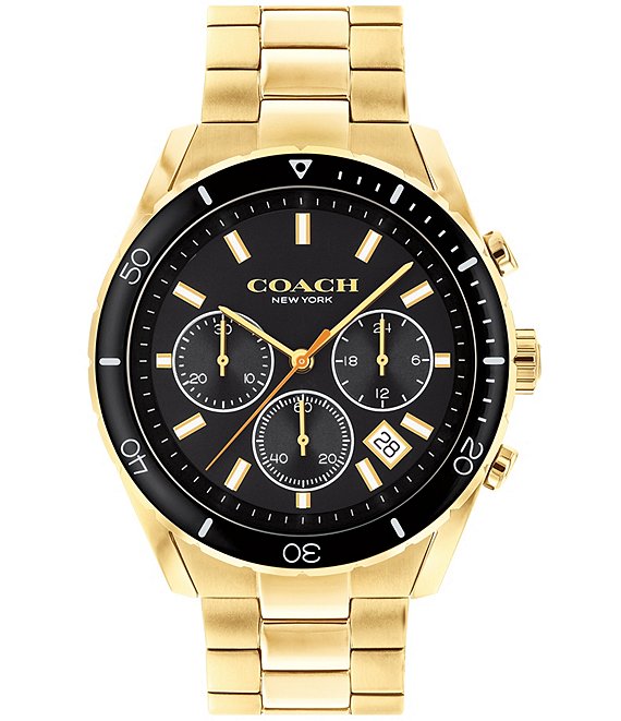 Color:Gold - Image 1 - Men's Preston Gold Tone Bracelet Watch