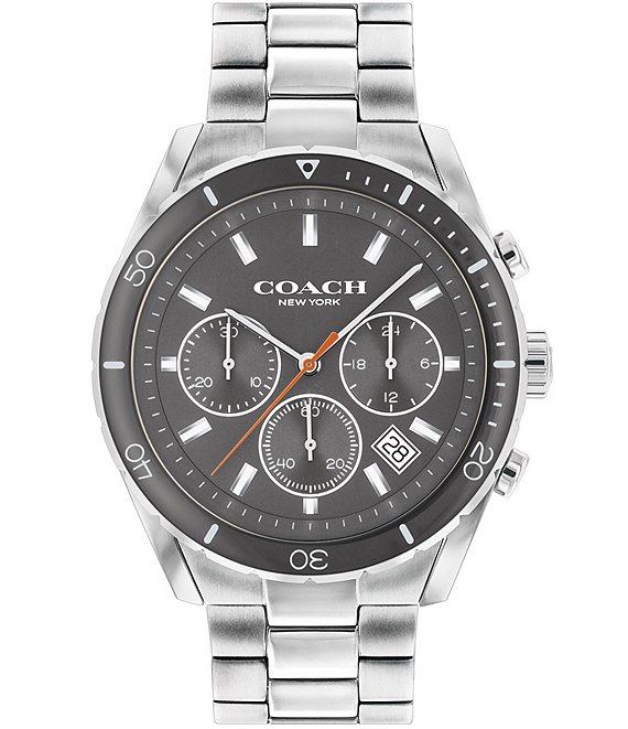 Color:Silver - Image 1 - Men's Preston Grey Dial Bracelet Watch