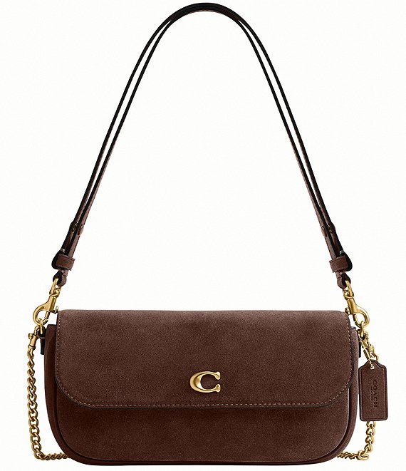 COACH Suede Brook Flap Chain Bag