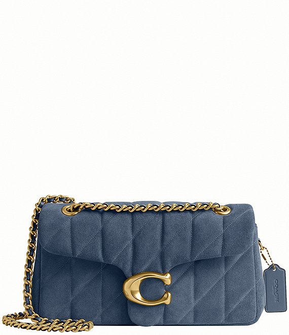 COACH Tabby Suede Convertible Shoulder Bag 26 with Quilting, Light Denim - Image 1