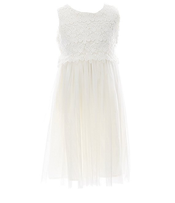 Popatu Little/Big Girls 2-8 Lace/Tulle Tie-Back Dress