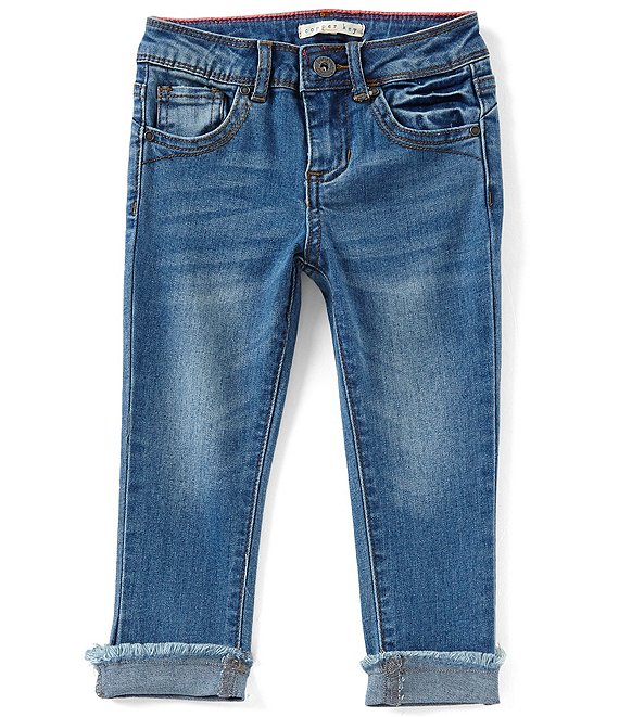 Color:Med Stone Wash - Image 1 - Little Girls 2T-6X 5-Pocket Capri Pants