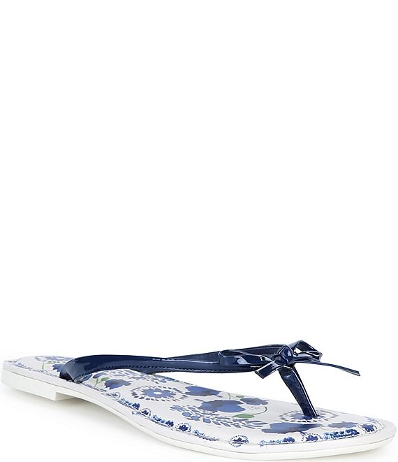 Copper Key Sandy Bow Floral Flip Flops