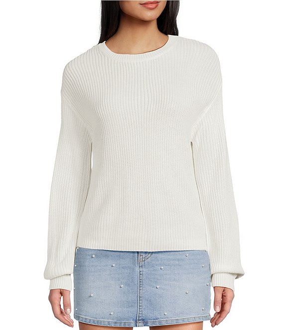 Copper Key Solid Shaker Stitch Sweater, Ivory - Image 1