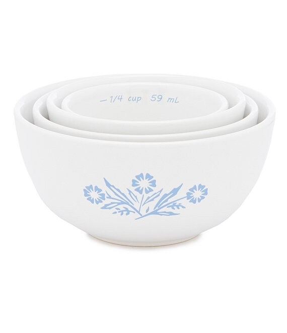 CorningWare 60th Anniversary Cornflower 4-Piece Measuring Bowl Set