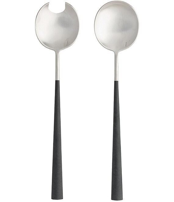 Costa Nova Mito Collection 2-Piece Salad Serving Set, Black - Image 1