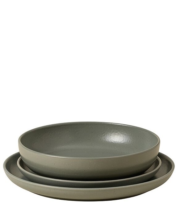 Costa Nova Pacifica Collection 3-Piece Place Setting with Pasta Bowl, Artichoke - Image 1