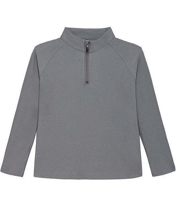 Courtside Kids Boys Long Sleeve Grey Quarter Zip Pullover