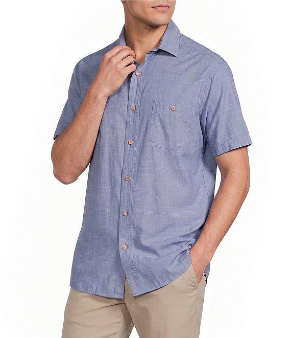 Cremieux Blue Label Solid Short Sleeve Woven Shirt