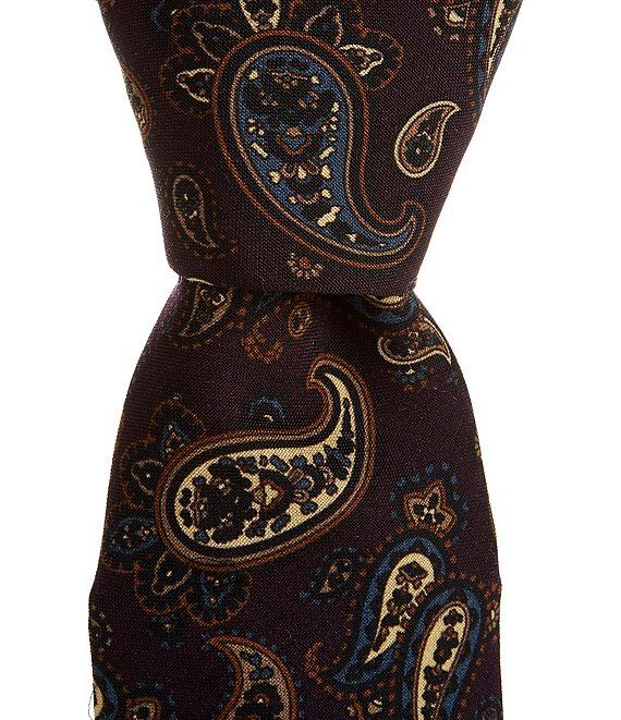 Cremieux Leonardo Paisley Print Traditional 3 1/4#double; Tie, Purple - Image 1