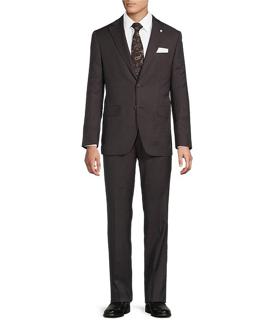 Cremieux Modern Fit Flat Front 2-Piece Suit, Burgundy - Image 1