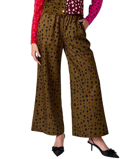 CROSBY by Mollie Burch Jasper Coordinating High Rise Relaxed Spotted Wide Leg Pants, Ink Spots - Image 1