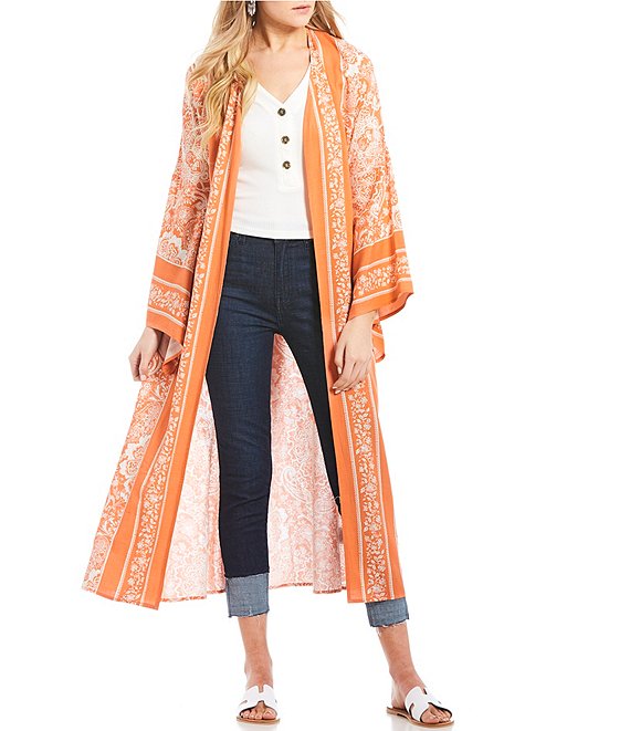 C&V Chelsea & Violet Floral Printed Long Kimono