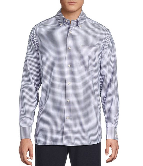 Cremieux Daniel Cremieux Signature Label Non-Iron Houndstooth Long Sleeve Woven Shirt, Light Purple - Image 1