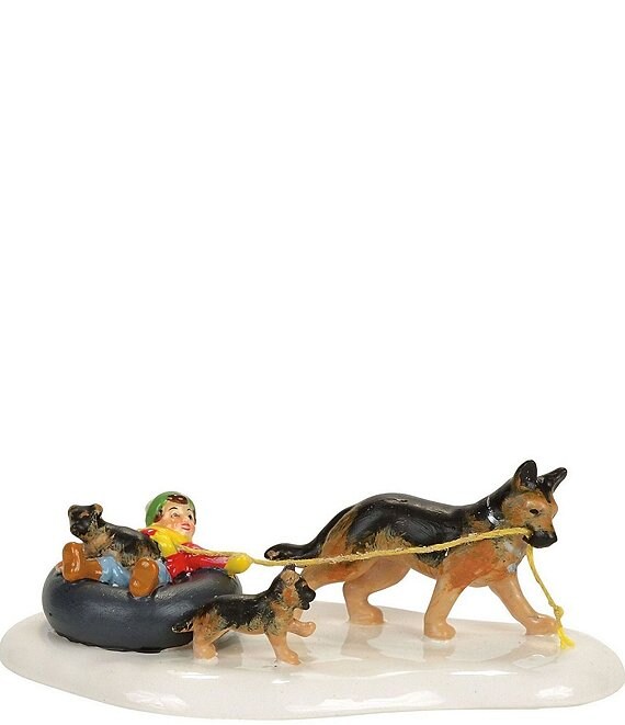 Department 56 Snow Village Inner Tube Sled Dog Race Figurine