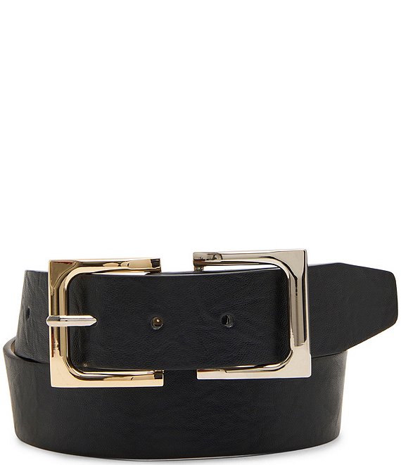 Dillard's 1.37#double; Mirrored Square Buckle Belt, Black - Image 1
