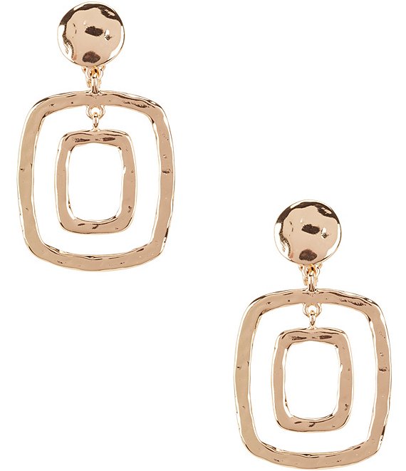 Dillard's Tailored Flat Square Clip-On Drop Earrings