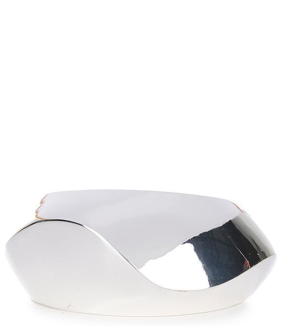 Dillard's Wide Wavy Polished Metal Hinge Bangle Bracelet