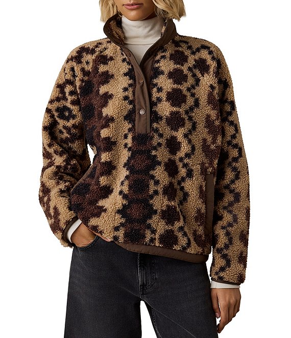 Faherty Snap Button Fleece Pullover