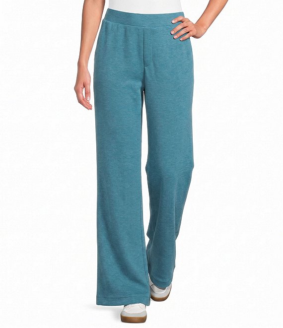 Feather Gray Soft Luxe Flat Front Wide Leg Pull-On Pants