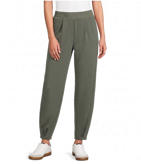 Feather Gray Soft Luxe Pleated Pull-On Joggers
